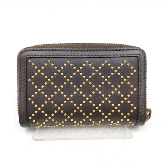 Authentic Gucci Coin Case Diamante Studded Wallet Brown Leather mn197-021726 - Picture 2 of 9